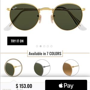 Ray-ban Round FRAME:Gold
LENSES:green Polarized